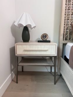 Modern Nightstand with Drawer and Shelf