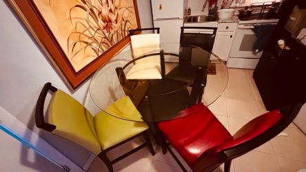 Dining room table with  glass top
