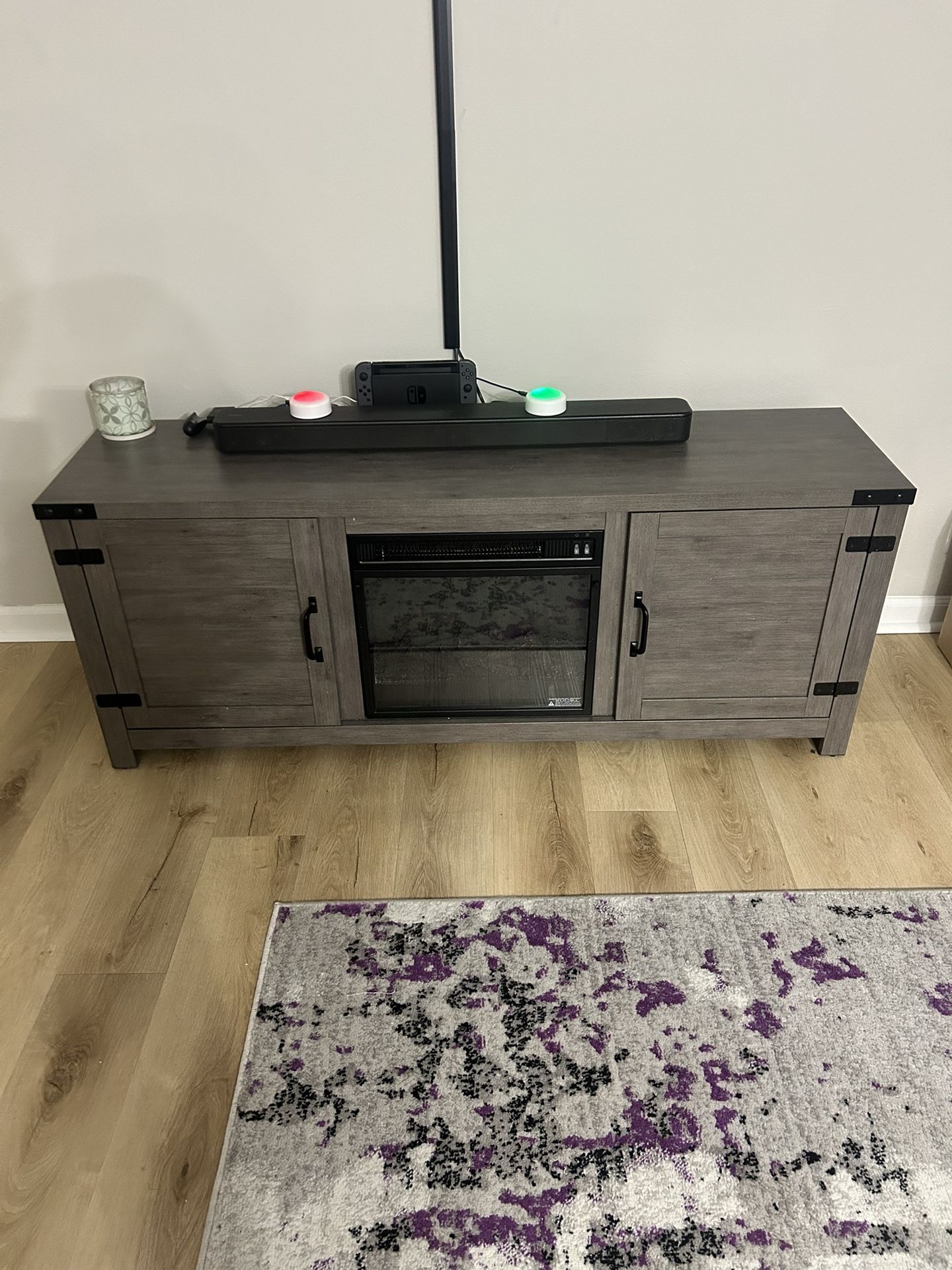 Guadalupe TV Stand W/ Electric Fireplace Included