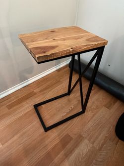 Industrial C-Shape Side Table