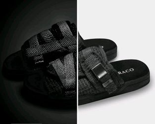 Reflective unisex draco  slides