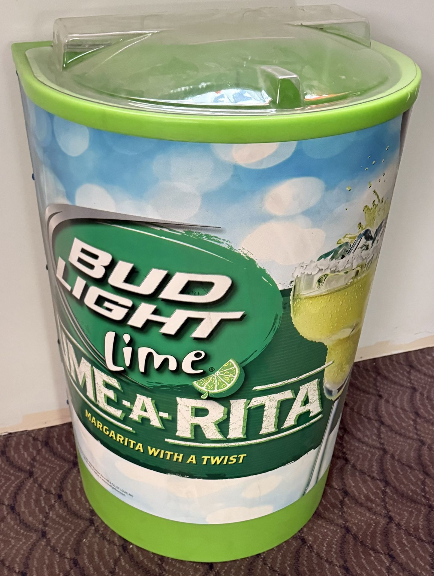 New Bud Lite Lime-A-Rita Heavy Plastic Rollaway Cooler