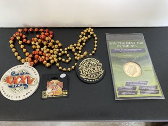 2001 Super Bowl XXXV Pin, Coin And Beads. Ravens Vs Giants. 