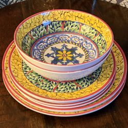 Talavera Style Melamine Dish Set