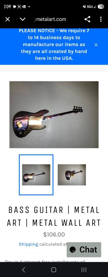 Metal Guitar Decorations