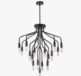 George Oliver 17 Light Black Chandelier New Open Box Bulls Included