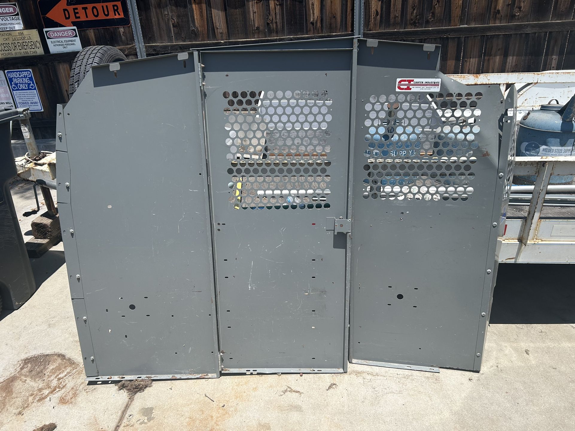 Chevy van bulkhead and door.
