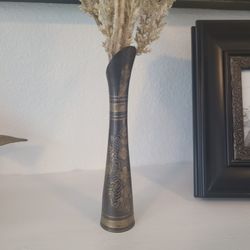 Vintage brass bud vase