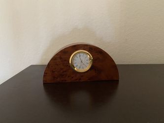 Solid Wood Desktop Clock Watch Tabletop Home Decor