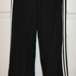 Adidas Boys Black Windbreaker Pants SZ S


