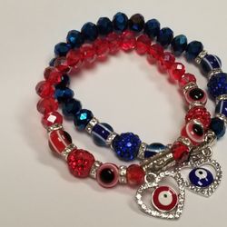 2/$20 Evil Eye Beaded Bracelets with Dangels