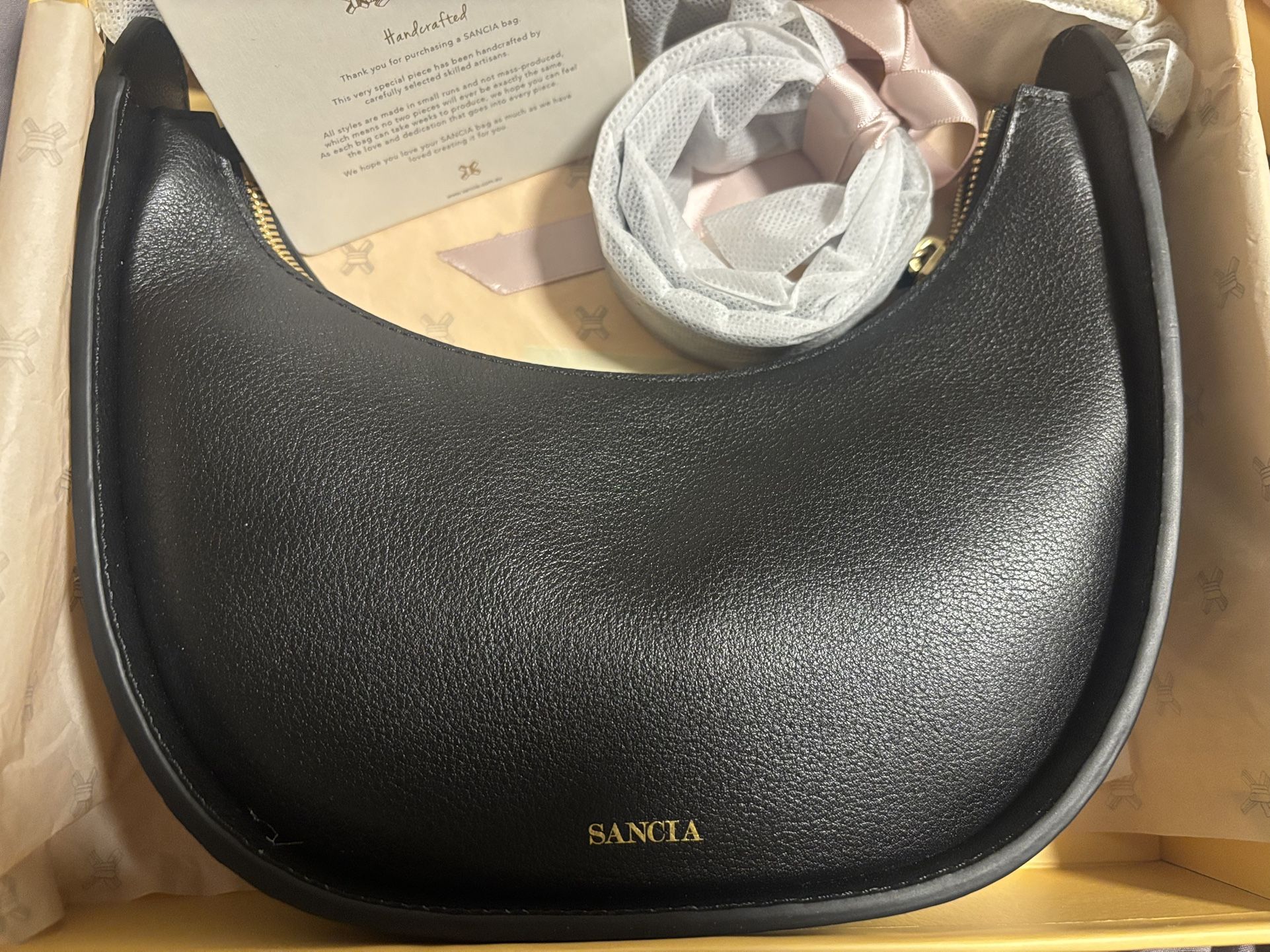 Authentic Sancia Half Moon Handbag - New In box