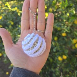 Crochet Concha Keychain 