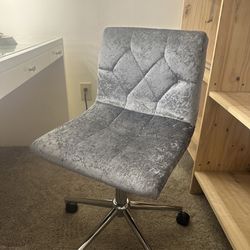 Grey Velvet Office Chair