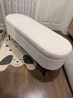 White ottoman bench with storage