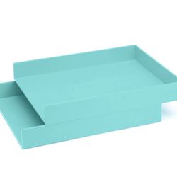 Poppin letter tray set off 2 color aqua