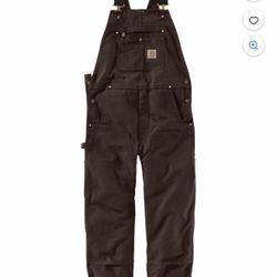 Carhartt Overalls 36 X 30 Brown
