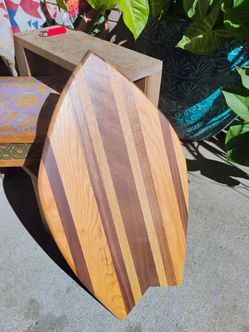 Surfboard-Shaped Wood Cutting Board