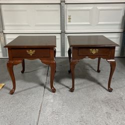 Ethan Allen End Tables Vintage Solid Wood