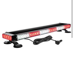 WOWTOU Roof Safety Flashing 56 LED Red White Emergency Light Bar for Volunteer Firefighter First Responder Vehicles Trucks POV, Strong Magnetic@A7-730
