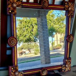 Ornate Hand-Carved Wall Mirror 59" x 59" Baroque / Vintage Luxury