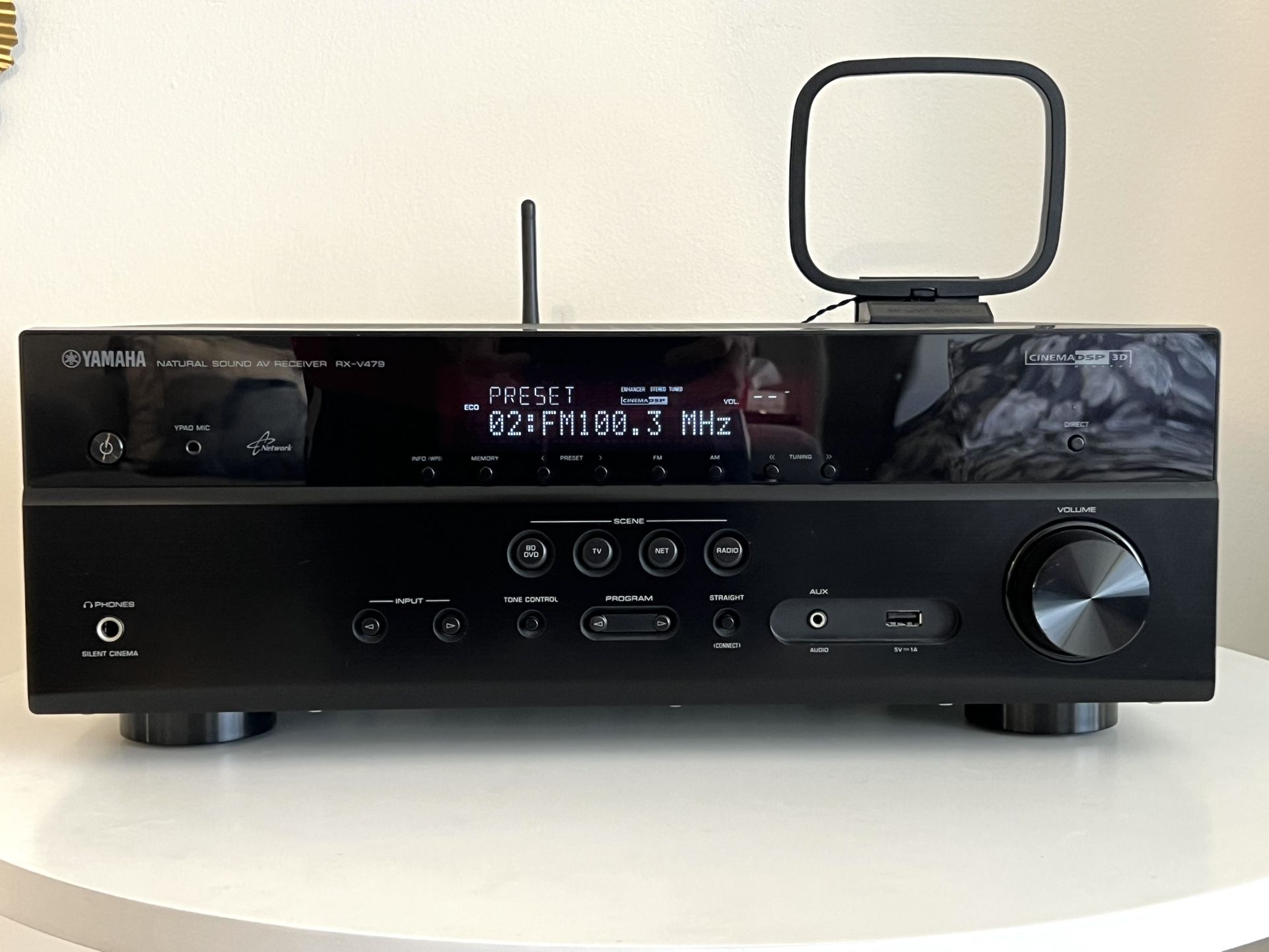 Yamaha RX-V479 AV Receiver Black Bluetooth 4K HDMI .