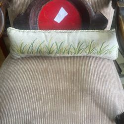 Vintage Long Needlepoint Pillow 