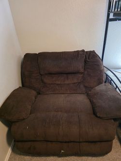 Brown two seater recliner