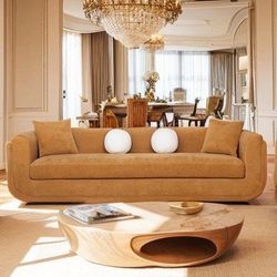 Modern Orange Sofa 4 Seater - Free Delivery ✅ New Orange Sofa With Pillows 