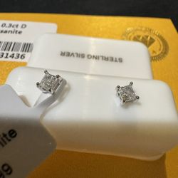 Moissanite Earrings 925 Silver 