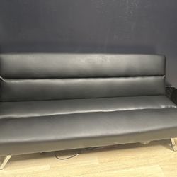 Black Pleather Futon