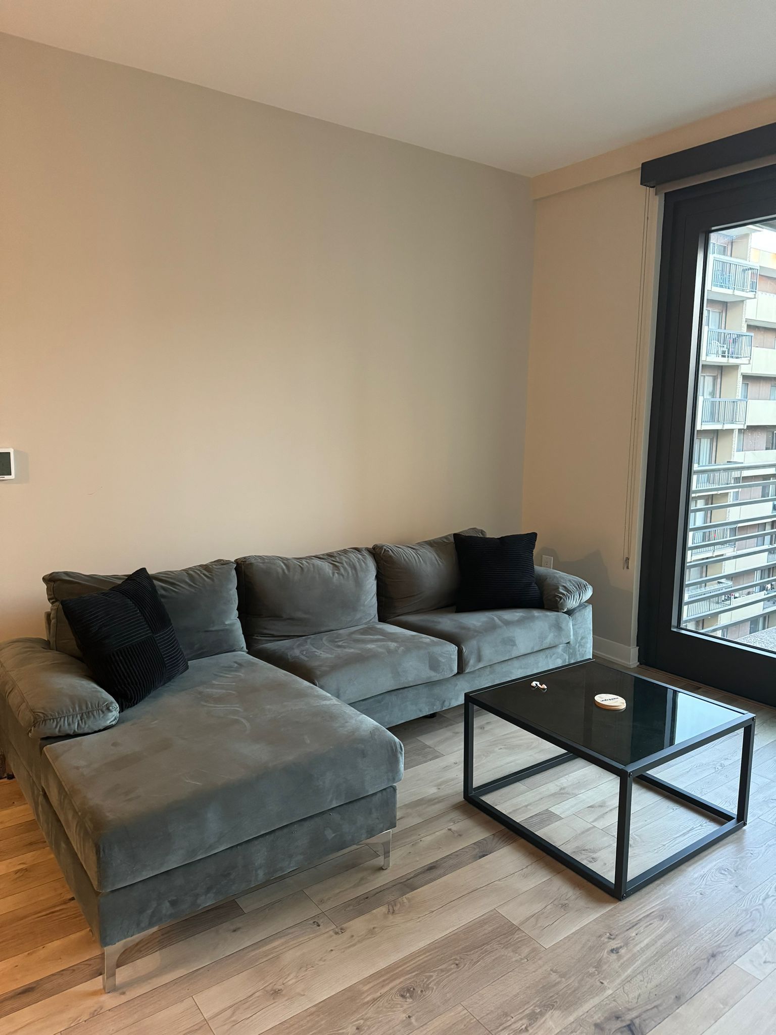  Grey Sectional Couch + Optional Coffee Table – $350 (or $375 for both)  