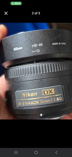 Nikon 35mm f/1.8 DX lens in excellent working condition.