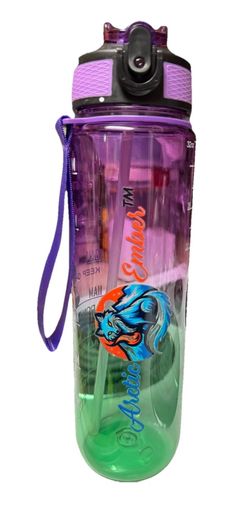 Arctic Ember 1000ml Gradient Color Sports Water Bottle with Strap Leakproof BPA