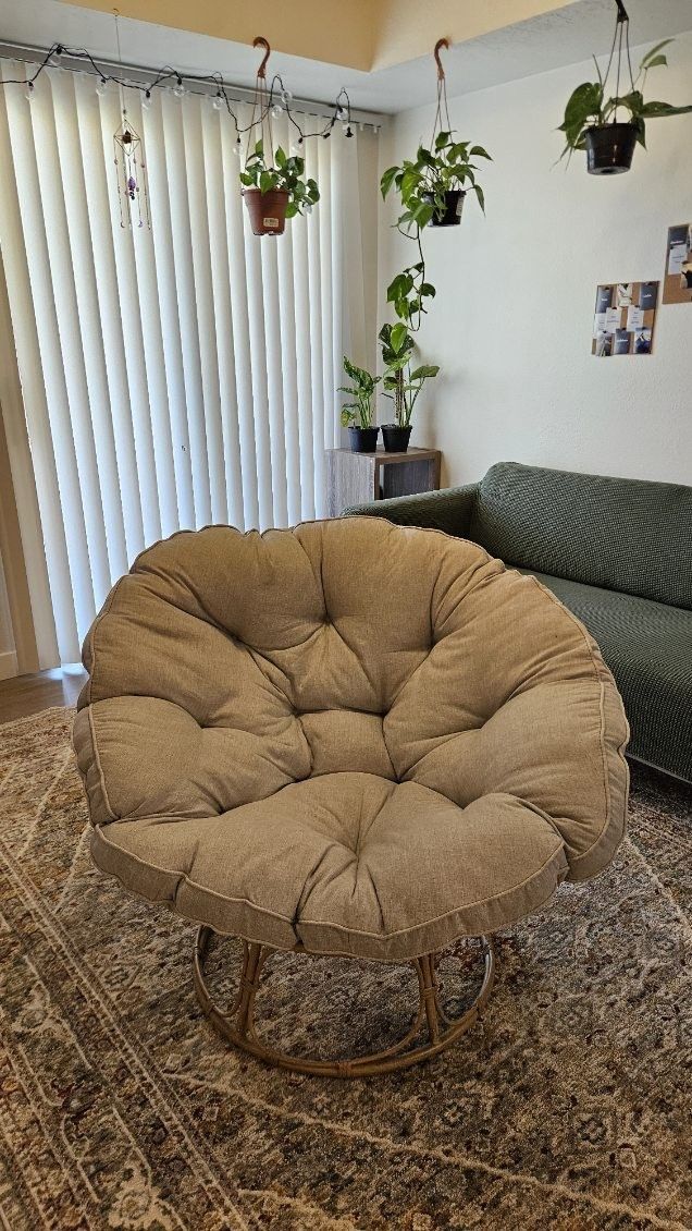 Papasan Chair, Grey Lounge