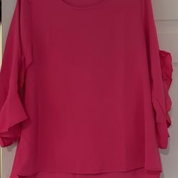 bright pink blouse