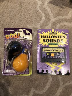 Halloween light bulbs and sound effects cassette