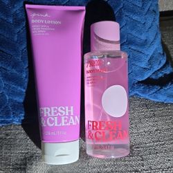 PINK  Body Fragrance
New French & Clean   Fragrance Mist and Lotion Duo.