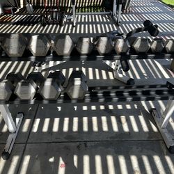 Dumbbell rack and weights