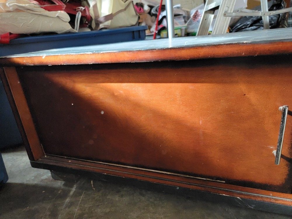 TV Stand With Two Door Sliding Storage 