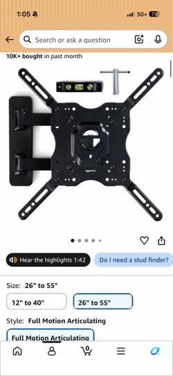 Full Motion TV Wall Mount 26–55"