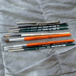 da Vinci Pure Kolinsky & Nova Paint Brush Lot - 9 Pcs (3 New, 6 Used) W&N