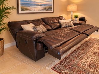 Eldorado Furniture • Leather Reclining Electric Sofa