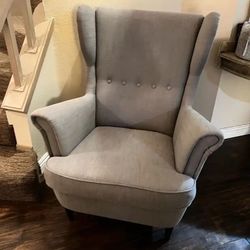 Gray Wingback Chair