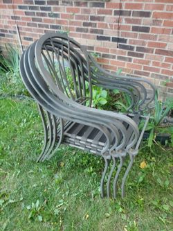 Stackable Metal Outdoor Patio Chairs Set
