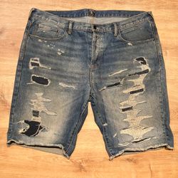 PRPS Barracuda Distressed Blue Jean Shorts Denim AUTHENTIC RARE Men Size 38