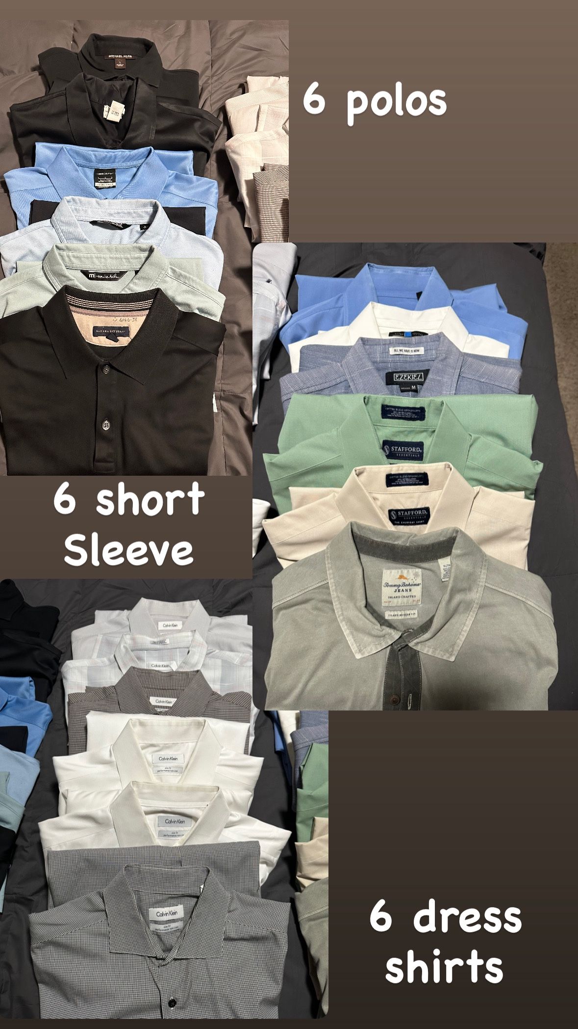 18 Men’s Shirts - Name Brands $50