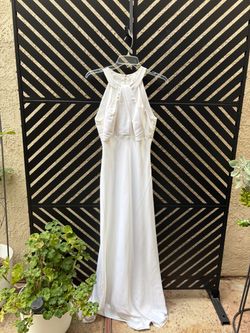 Calvin Klein White Halter Neck Sleeveless Maxi Dress