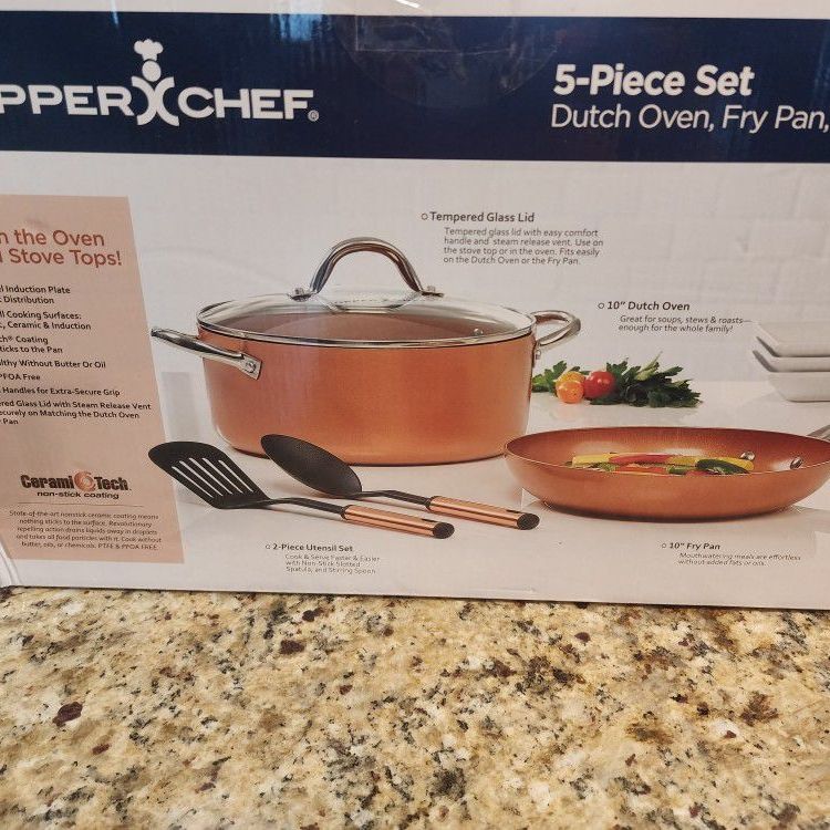 Copper Chef 10 Piece Nonstick Pan Set, with CeramiTech NEW