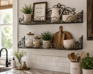 Discontinued Princess House Metal Wall Shelves - Set of 2